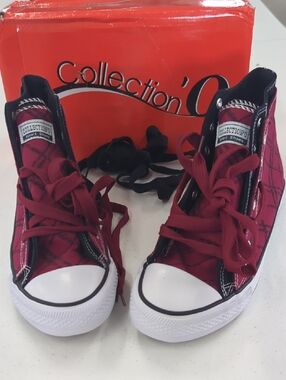 Converse Look Alikes Plaid High-Top Sneakers Size 8